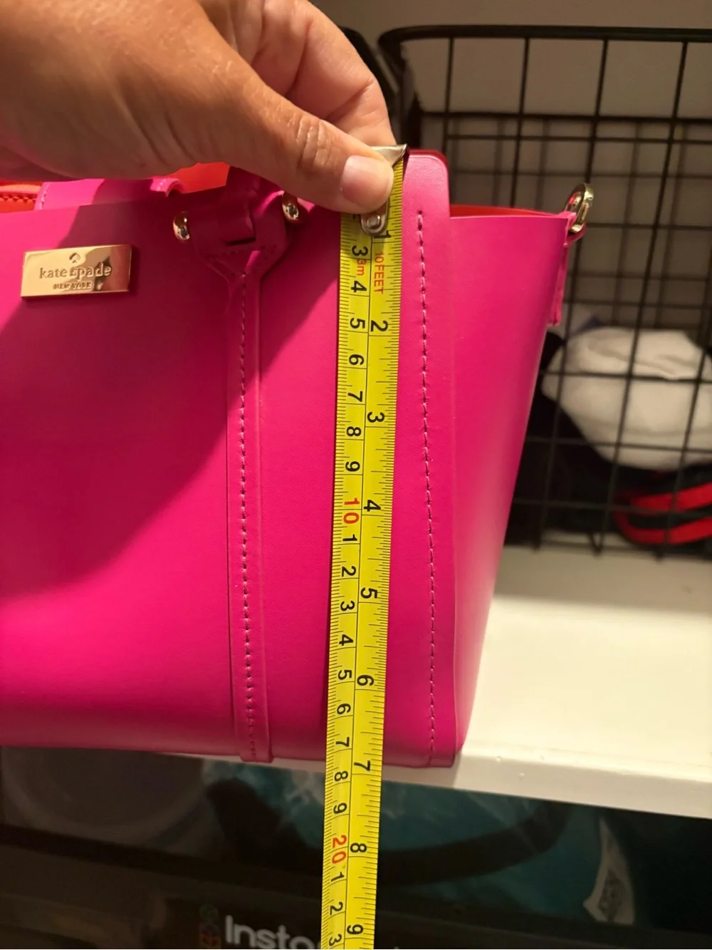 kate spade hot pink leather tote SMALL